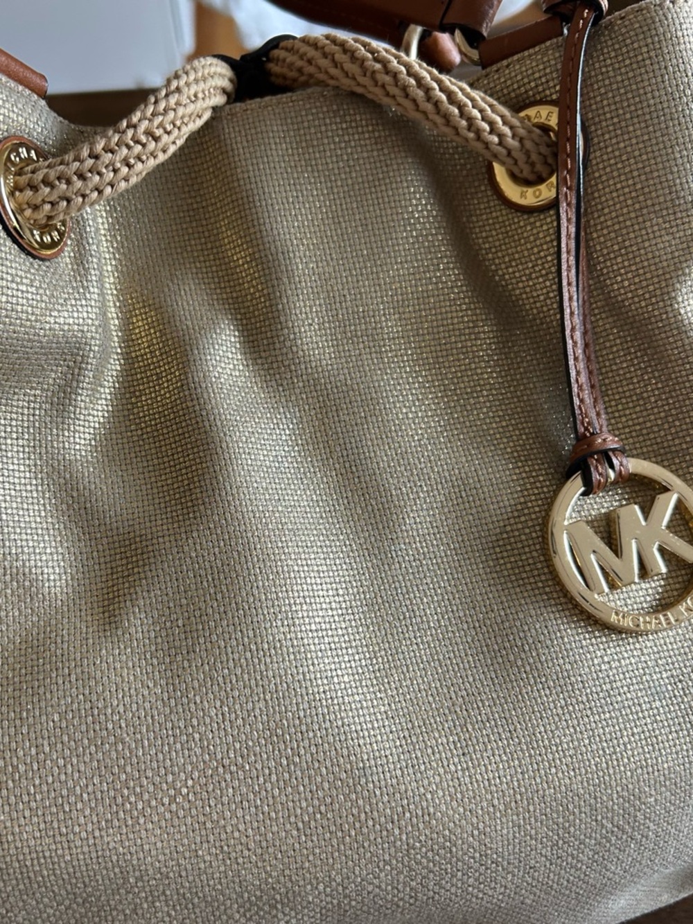 Michael Kors Medina Large Gathered Tote Shoulder Bag Metallic Gold MSRP 298.00 - Picture 11 of 16